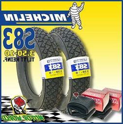 3.50-10 59j Michelin S83 + 2 Camere D'aria Vespa Px 125 150 