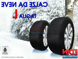 CALZE DA NEVE OMOLOGATE AUTO TAGLIA L PER PNEUMATICI 185/65R