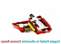 Coppia Pedali XERAMA Alluminio Rosso per Bici 20-24-26 MTB M