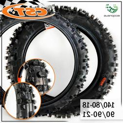 Gomme Ruota Con Mousse 90/90-21 140/80-18 Enduro Off Road Mo