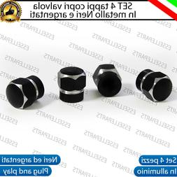 Tappi Valvola In Alluminio Argentati E Neri Per Fiat