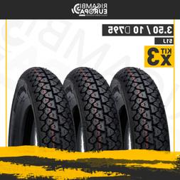 KIT 3 GOMME COPERTONE PNEUMATICO VESPA 3.50-10 DEESTONE 51J 