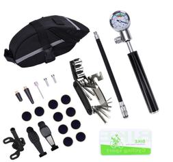 KIT RIPARAZIONE GOMMA BICI BUCATURA RUOTA PNEUMATICO POMPA B