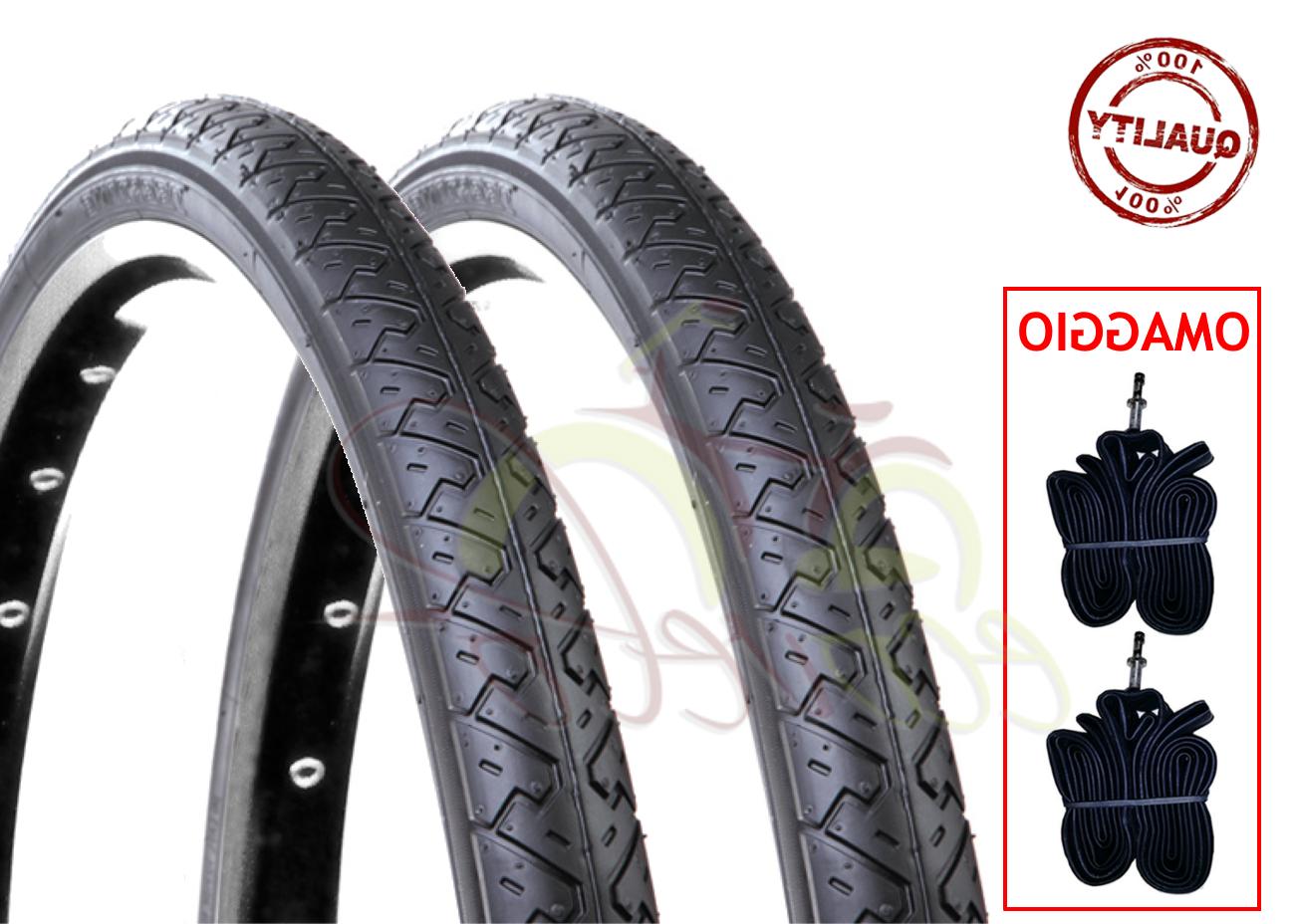 2 copertoni slick 2 camere bici 26