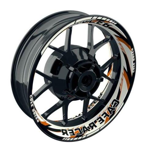 cafe racer rasoio arancione adesivo cerchio moto