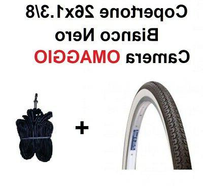 copertone bici 26 bianco nero olanda passeggio