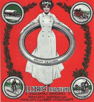 pubblicita 1910 pneumatici gomme pirelli auto omnibus