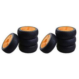 In Gomma Da 8 Pz 110mm + Ruote In Plastica Per 1/8 Rc Buggy 